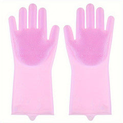 Waterproof Dishwashing Gloves Non-slip Cleaning Brush Protective Gloves