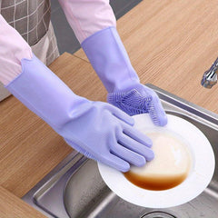 Waterproof Dishwashing Gloves Non-slip Cleaning Brush Protective Gloves