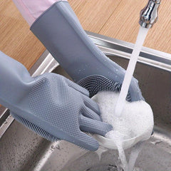 Waterproof Dishwashing Gloves Non-slip Cleaning Brush Protective Gloves