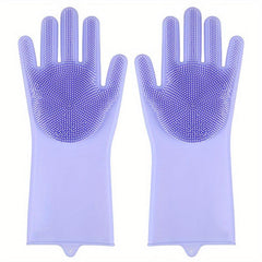 Waterproof Dishwashing Gloves Non-slip Cleaning Brush Protective Gloves