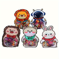 50pcs Snack Bag Ziplock Bag Cartoon for Biscuits Snacks Nuts Seeds Candy