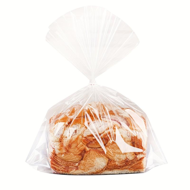 100pcs Transparent Toast Bag Bread Bag Dried Fruit Biscuit Snacks Flat Pocket