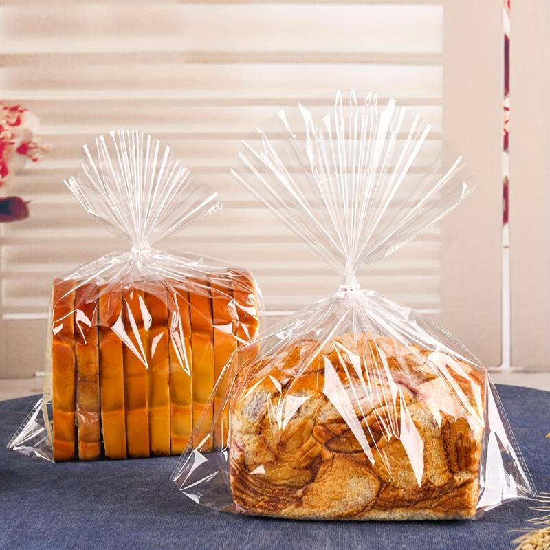 100pcs Transparent Toast Bag Bread Bag Dried Fruit Biscuit Snacks Flat Pocket