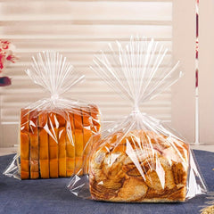 100pcs Transparent Toast Bag Bread Bag Dried Fruit Biscuit Snacks Flat Pocket