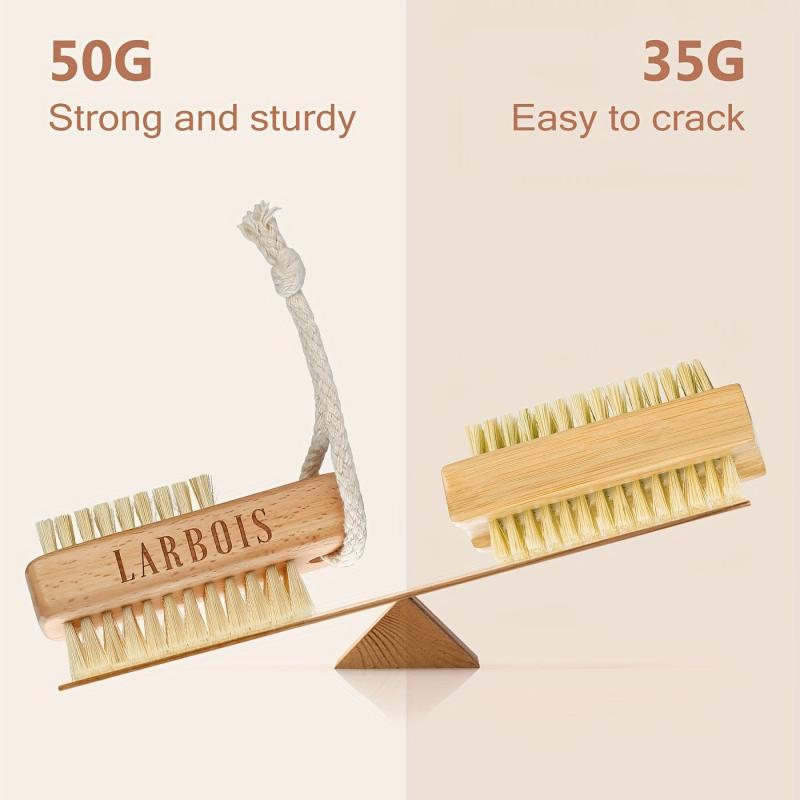 2pcs Nail Brush Wooden Fingernail Scrub Brush
