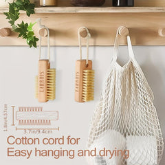 2pcs Nail Brush Wooden Fingernail Scrub Brush