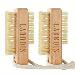 2pcs Nail Brush Wooden Fingernail Scrub Brush