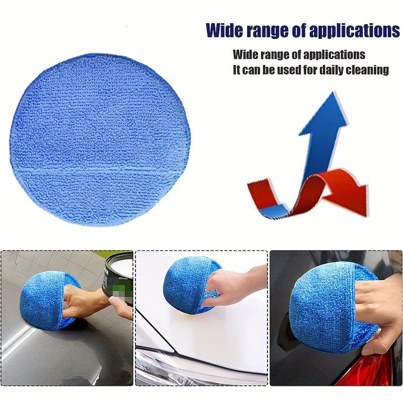 2pcs Car Superfine Fiber Round Sponge Detail Cleaning Pad for Wax Sprayer