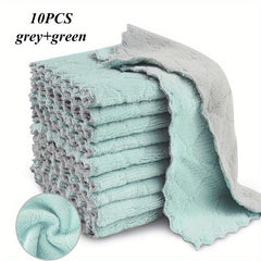 10pcs Microfiber Cleaning Cloth for Kitchen and Bathroom