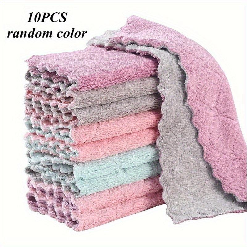 10pcs Microfiber Cleaning Cloth for Kitchen and Bathroom