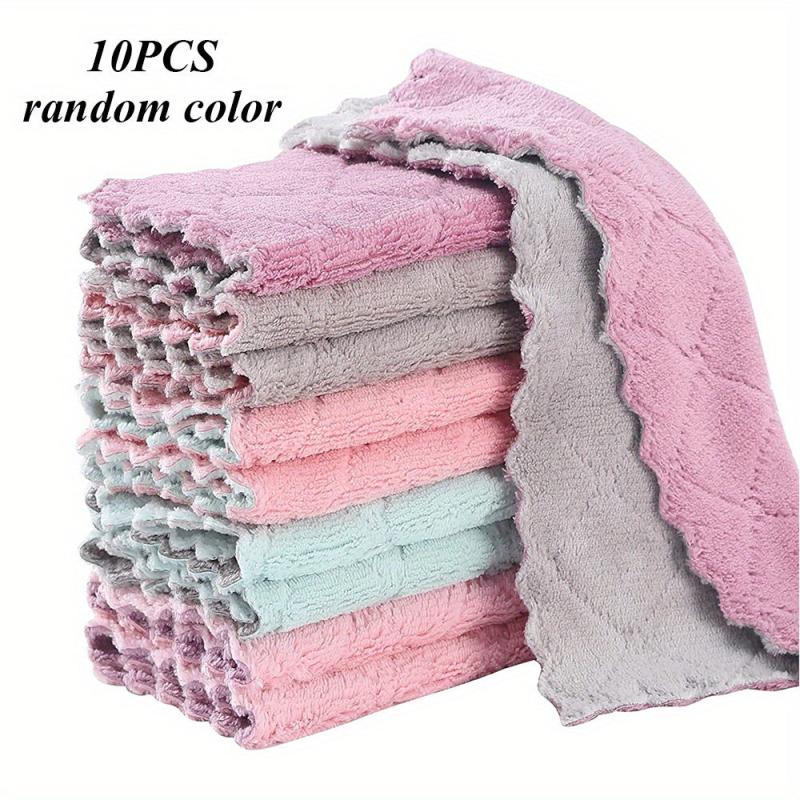10pcs Microfiber Cleaning Cloth for Kitchen and Bathroom