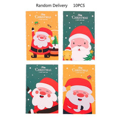 10pcs Christmas Mini Cartoon Journal Notepad Adult Gift Deer Santa Snowman