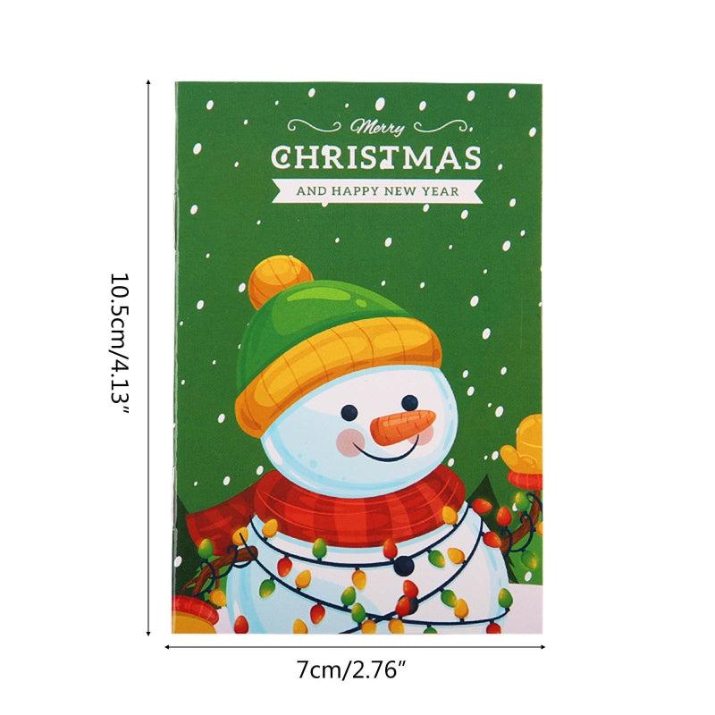 10pcs Christmas Mini Cartoon Journal Notepad Adult Gift Deer Santa Snowman