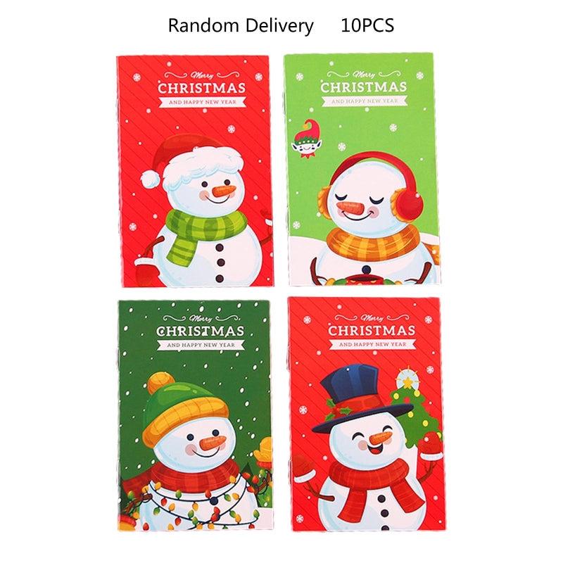 10pcs Christmas Mini Cartoon Journal Notepad Adult Gift Deer Santa Snowman