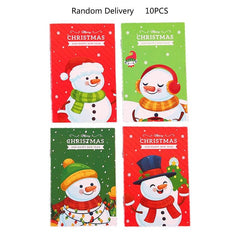 10pcs Christmas Mini Cartoon Journal Notepad Adult Gift Deer Santa Snowman