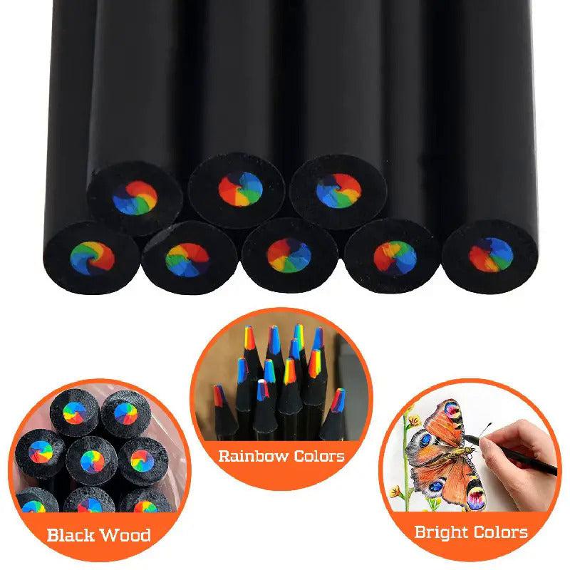 5pcs Rainbow Crayons Colour Pencil Set for Kids School Office Art Painting Drawi