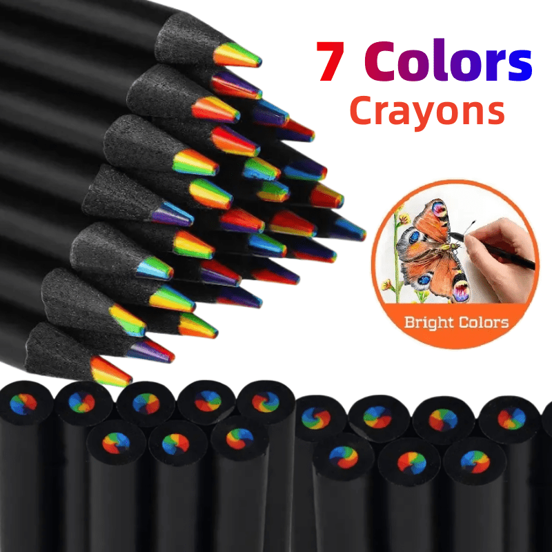 5pcs Rainbow Crayons Colour Pencil Set for Kids School Office Art Painting Drawi