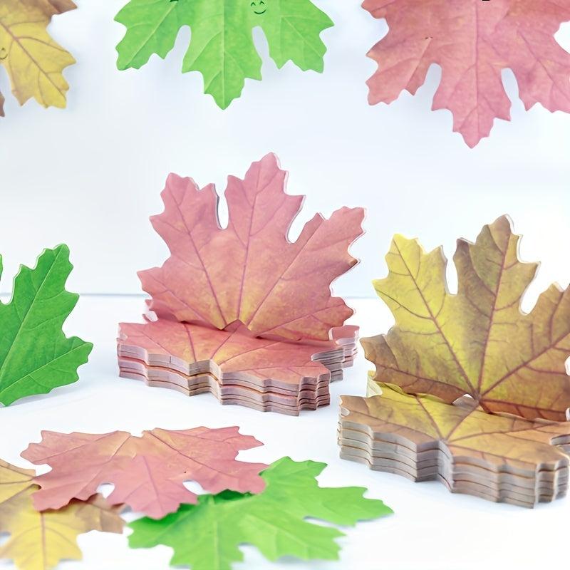 25pcs Maple Leaf Decoration Simulated Leaves Note Paper School Sticky Notes