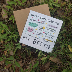 My Bestie Birthday Card My Happy Place My Partner In Crime My Soul Sister Funny