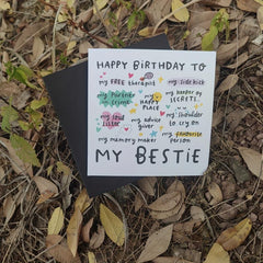 My Bestie Birthday Card My Happy Place My Partner In Crime My Soul Sister Funny