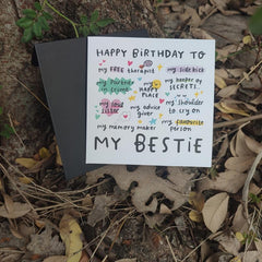 My Bestie Birthday Card My Happy Place My Partner In Crime My Soul Sister Funny