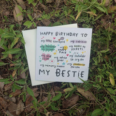 My Bestie Birthday Card My Happy Place My Partner In Crime My Soul Sister Funny