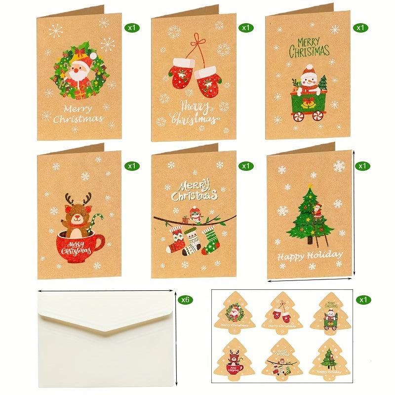 13pcs Christmas Greeting Cards Holiday Gift Cards Message Cards