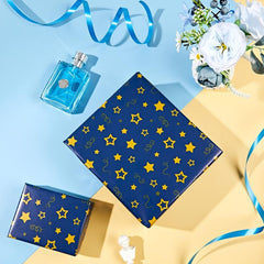 Golden Snowflake Navy Wrapping Paper Roll