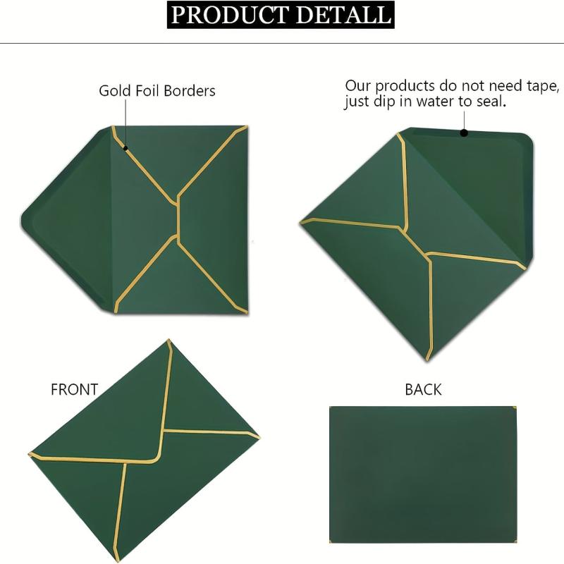50pcs Green A7 Invitation Envelopes for 5x7 Cards