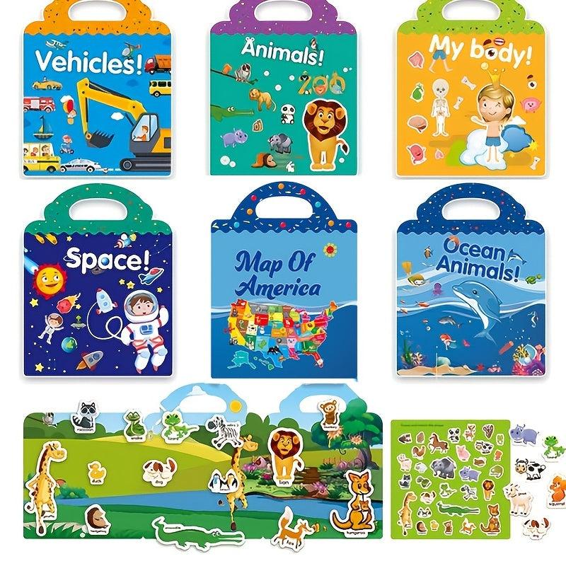 Fun Scene Reusable Stickers for Training - Animal, Dinosaur