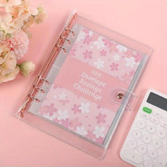 100 Envelope Money Saving Challenge Binder w/ Laminated Tracking Paper & Pockets