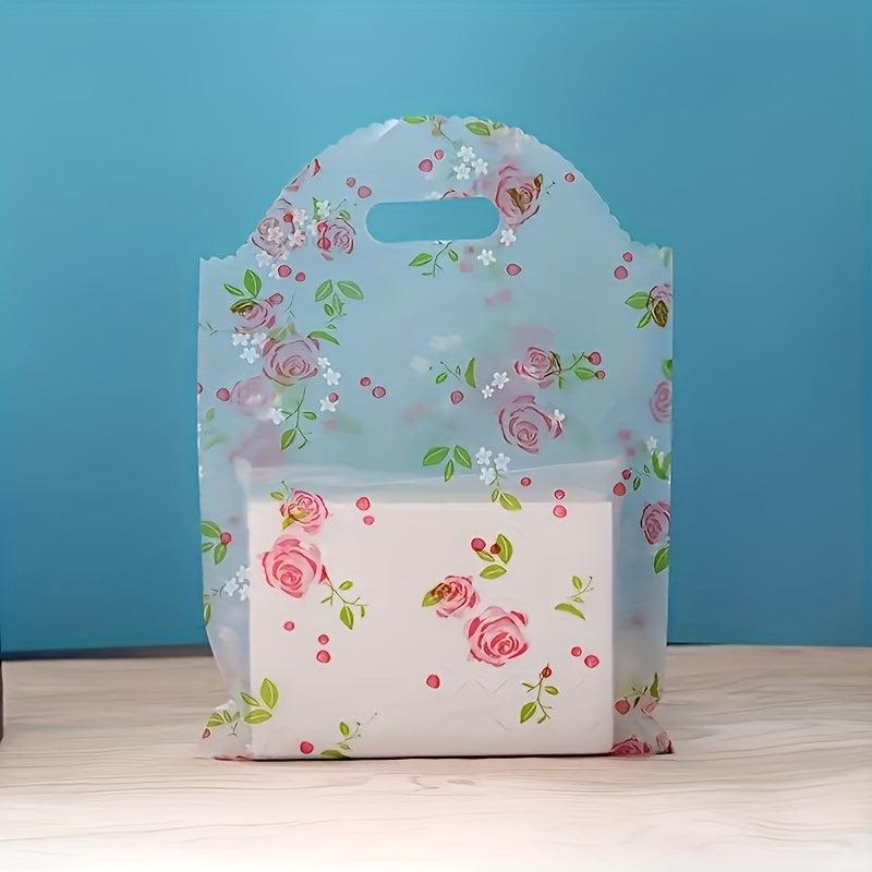 5pcs Transparent Bow Cosmetic Gift Bag Plastic Tote Bag Shopping Bag
