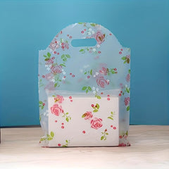 5pcs Transparent Bow Cosmetic Gift Bag Plastic Tote Bag Shopping Bag
