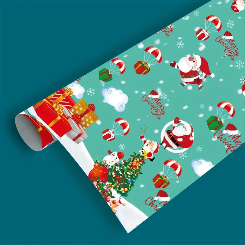 5pcs Christmas Wrapping Paper Party Gift Wrapping Paper Christmas DIY Wrapping