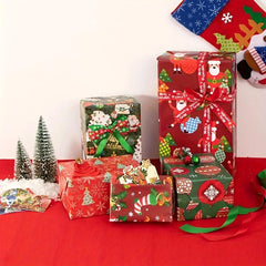 5pcs Christmas Wrapping Paper Party Gift Wrapping Paper Christmas DIY Wrapping