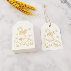 100pcs Christmas Merry Stamping Hanging Tag Gift Packaging Paper Label
