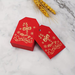 100pcs Christmas Merry Stamping Hanging Tag Gift Packaging Paper Label