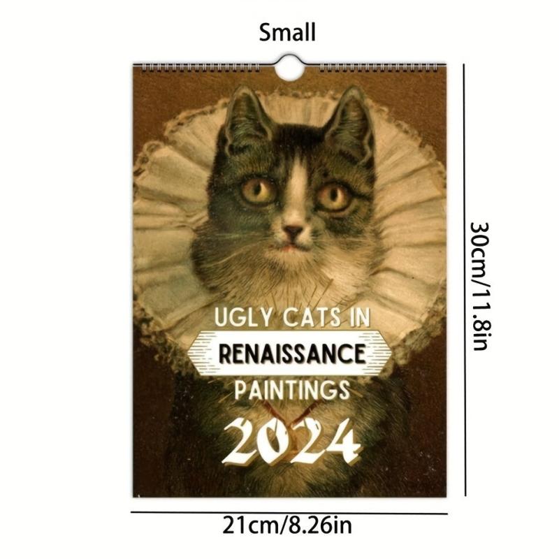 Funny Renaissance Cat Wall Calendar - 12 Month Ugly Cat Pictures