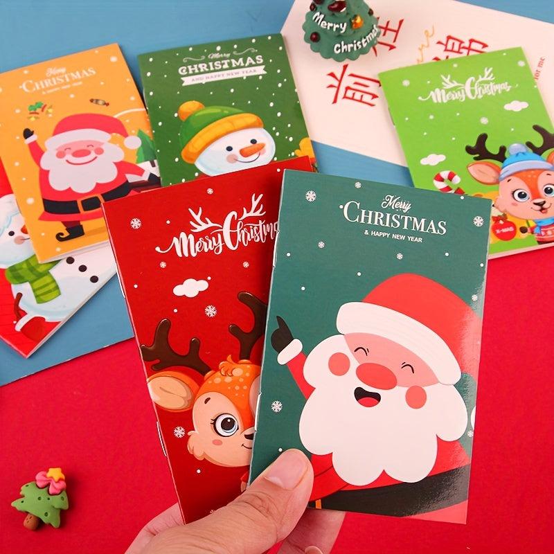 20pcs Cartoon Christmas Small Book Portable Pocket Notepad Student Gift