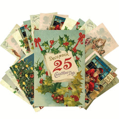 12pcs Christmas Vintage Postcards Merry Christmas Greeting Cards
