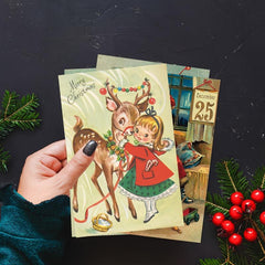 12pcs Christmas Vintage Postcards Merry Christmas Greeting Cards