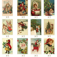 12pcs Christmas Vintage Postcards Merry Christmas Greeting Cards