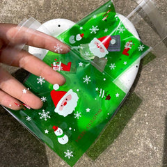 100pcs Santa Claus Snowflake Gift Ziplock Bag for Candy Decoration