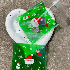 100pcs Santa Claus Snowflake Gift Ziplock Bag for Candy Decoration