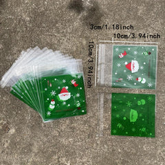 100pcs Santa Claus Snowflake Gift Ziplock Bag for Candy Decoration