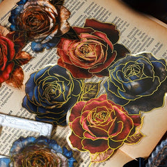 10 Sheets Rose Hand Account DIY Decoration Sticker Pack