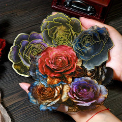 10 Sheets Rose Hand Account DIY Decoration Sticker Pack
