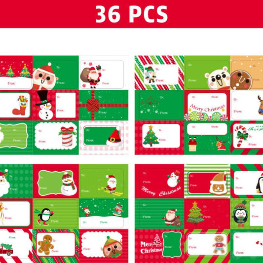 8 Sheets Christmas Santa Claus Self Adhesive Tags. Holiday Gift Decor