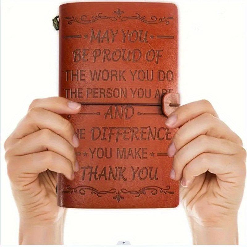Inspirational Leather Journal - Thank You Gift - Back To School Notebook