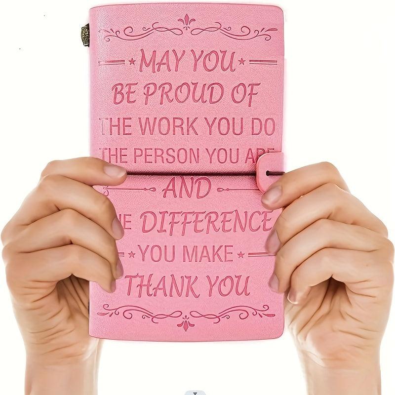Inspirational Leather Journal - Thank You Gift - Back To School Notebook
